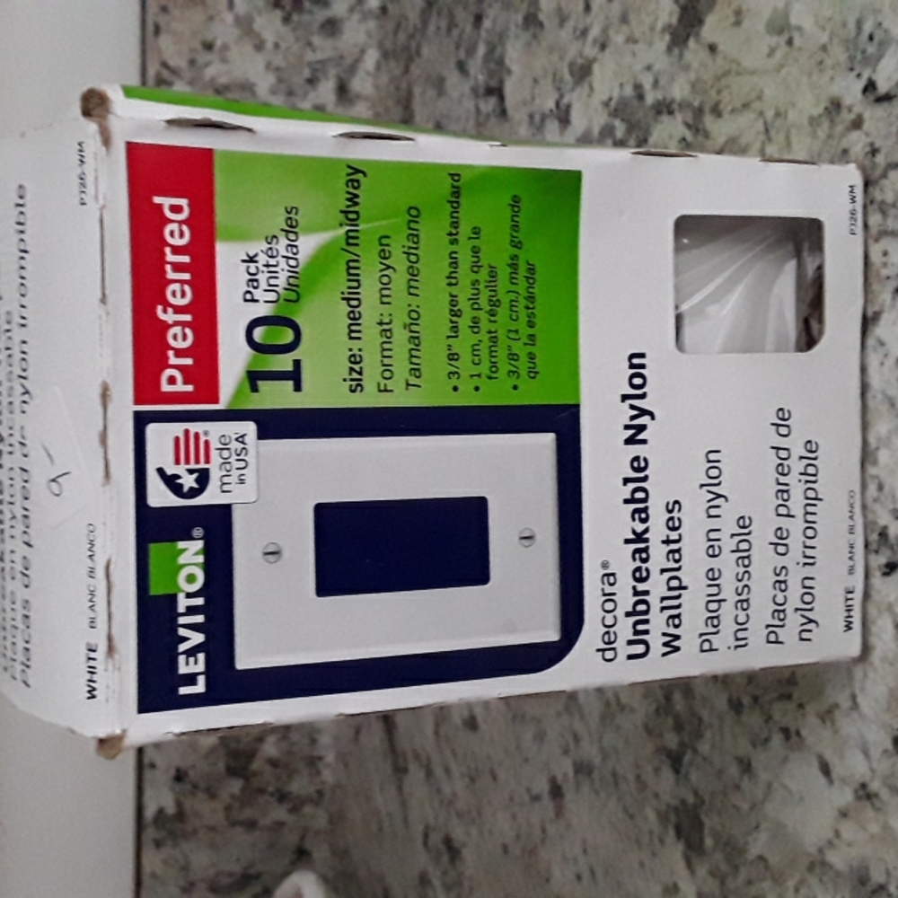 10 Pack Leviton Decora Unbreakable Nylon Wallplates Size Medium
